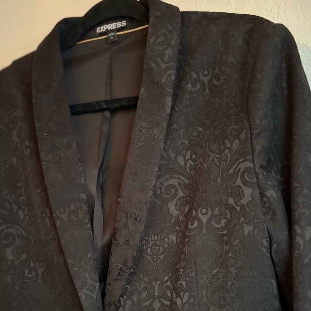 Express Black Patterned Women's Blazer - image 2